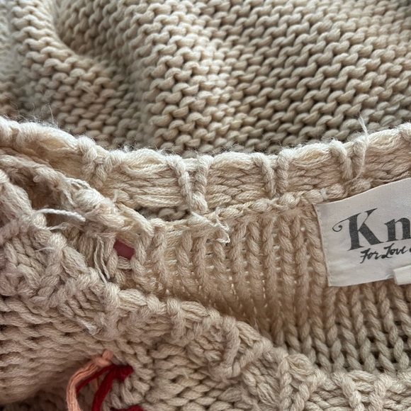 For Love & Lemons x Knitz Denver Fringe Boho Knit Oversized Sweater - Picture 11 of 15